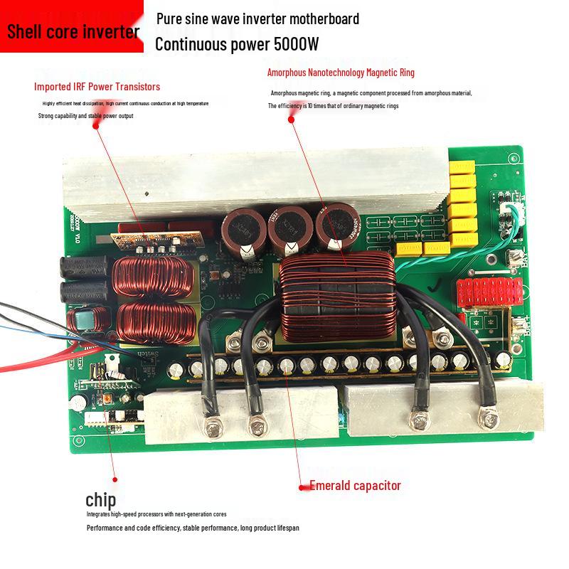 Плата инвертора 5000 Вт «все в одном» с чистой синусоидой: 24В/48В на 220В для литиевых аккумуляторов