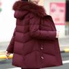 Fashionable Mom's Winter Cotton Jacket with Faux-fur for Middle-aged and Elderly Women