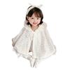 SLINX Baby Poncho with Princess White Floral for Outing Cold UV Outerwear Hood, Coat, All-Lace, Print, Children's Cloak/Cape Girls, Cloak, Protection,