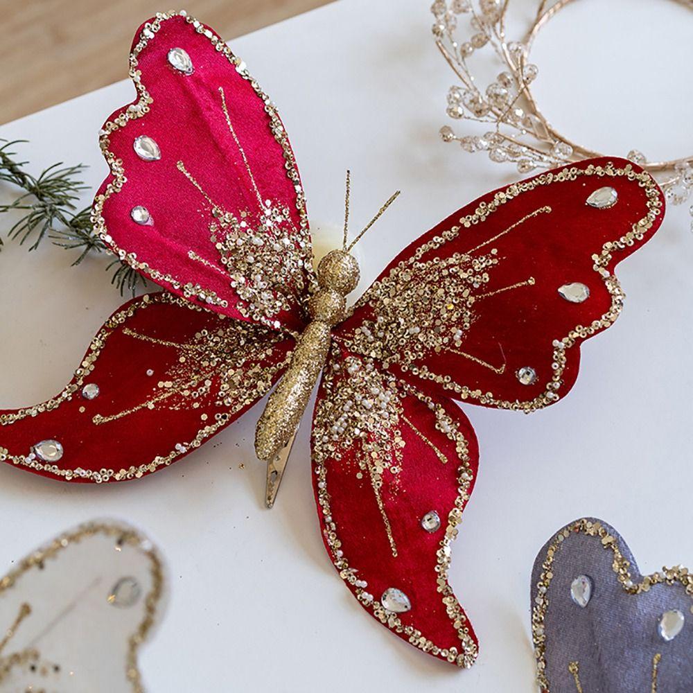 Разноцветное украшение на рождественскую елку 25*21 см подвесное украшение НОВЫЙ Рождественский фестиваль бабочек