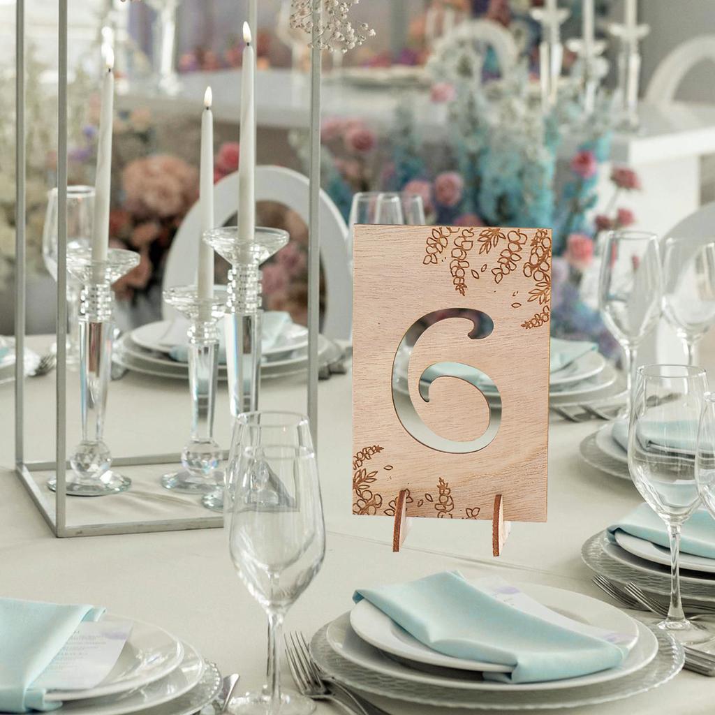 10Pcs 1-10 Numbers Wood Signs Wedding Table Number Wooden Table Numbers Birthday Party Engagement Seat Numbers Sign Gift