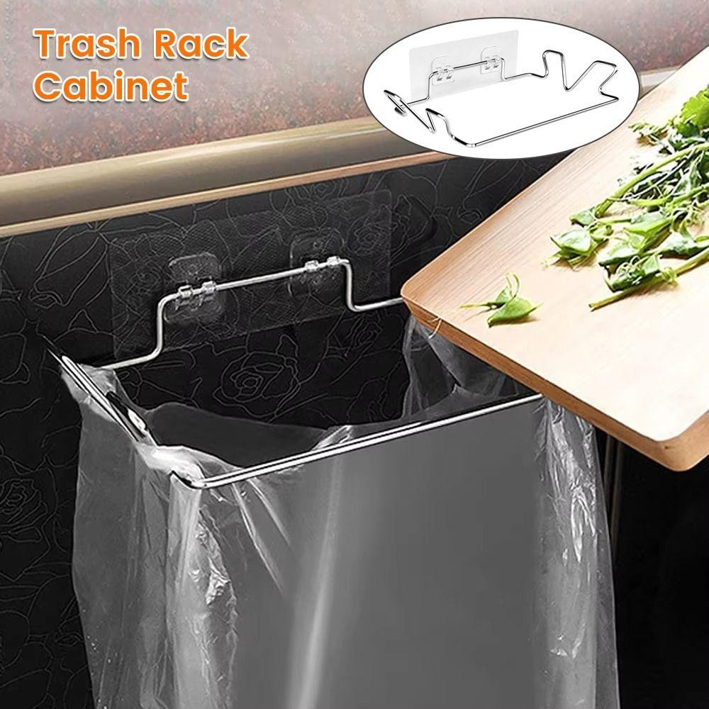 Adhesive Mount Garbage Bags Storage Organizer Hanging Garbage Bags Rack Cabinet Door