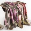 New Japanese Style Autumn and Winter Hibiscus Print Short Flow Faux Cashmere Shawl for Women's Warmth