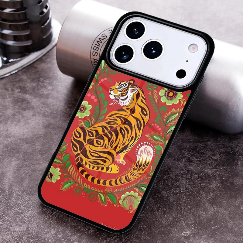 Японский чехол-тигр для iPhone 17 16 15 Pro Max Air 14 13 12 11 Plus Ударопрочный чехол