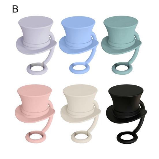 4Pcs Straw Cover Cute Hat Silicone Straw Toppers Dustproof Splashproof Straw Lid Water Bottle Accessory