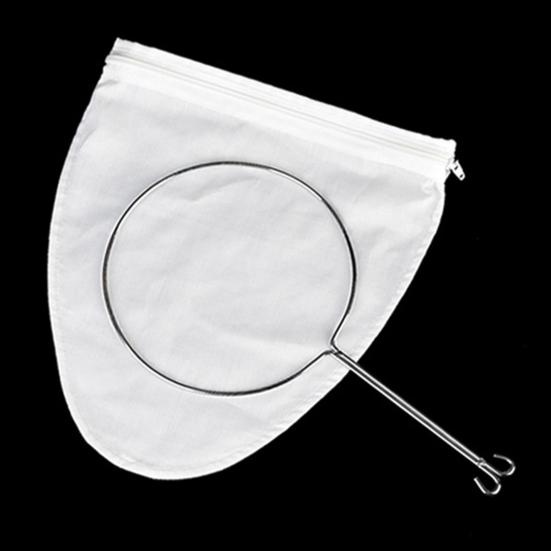 Tea Filter Bag Ultra Fine Mesh Steel Ring Long Handle Reusable Cheesecloth Tea Nut