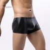 Мужские трусы-боксеры с низкой посадкой U-образной формы, эластичные, недеформирующиеся шорты, трусы из искусственной кожи