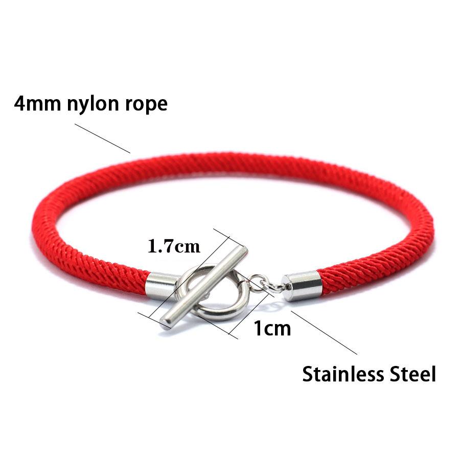 Stylish Men Bracelet Rope Stainless Steel OT Buckle Lucky Red Thread Braslet 7 Colors Milan String Beach Nautical Braclet Homme