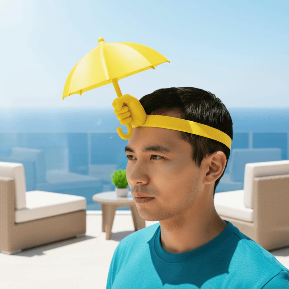 3D-Printed Umbrella Hat PLA Material Hand-Shaped Mini Parasol Sun Cap Hands-Free Lightweight Creative Headwear Photography