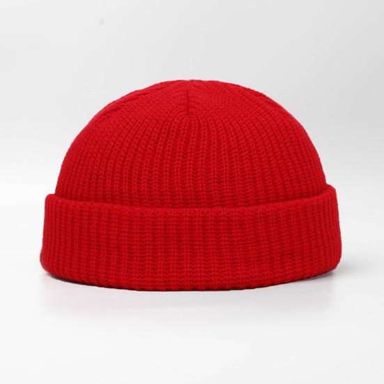 Зимняя шапка унисекс, вязаная эластичная шапка-купол, плотная, однотонная, защита ушей, теплая