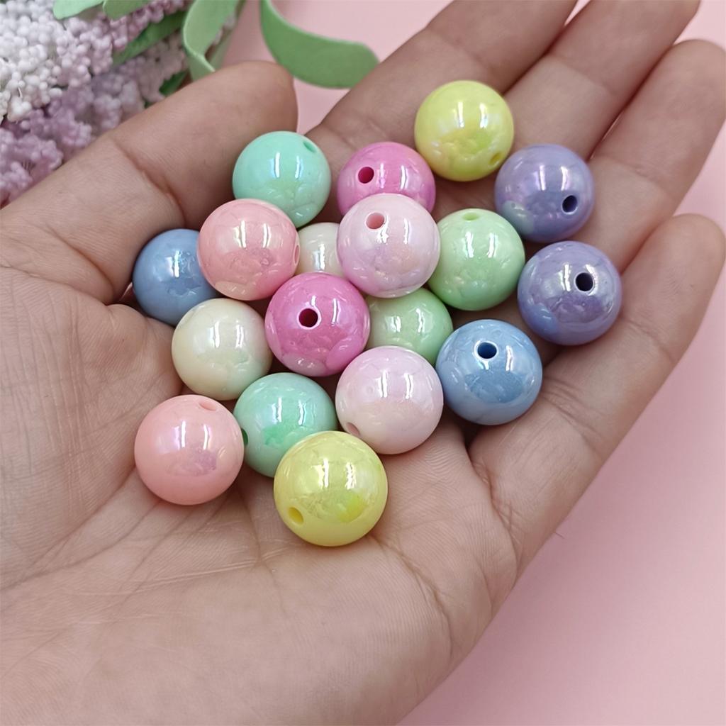 30 шт. свободные бусины AB Magic Color 14 мм, круглые аксессуары, модные акриловые серьги-браслеты «сделай сам», изготовление ювелирных изделий, материалы ручной работы