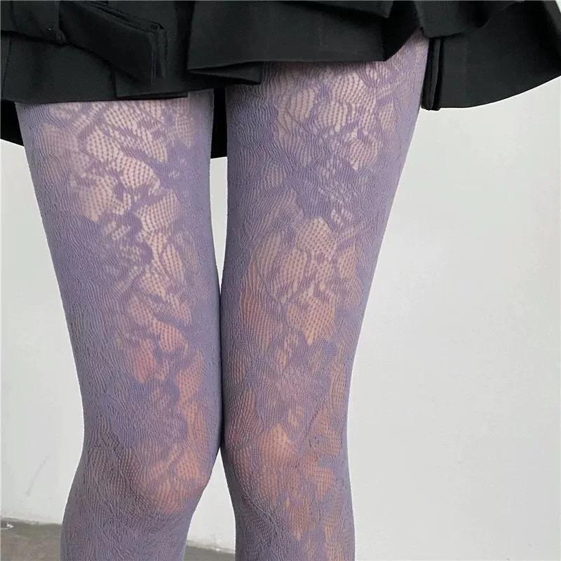 Fishnet Stockings Women Tights Lingerie Sexy Lace Floral Thigh High Stockings Pantyhose JK Lolita Stocking Tights Pantyhose