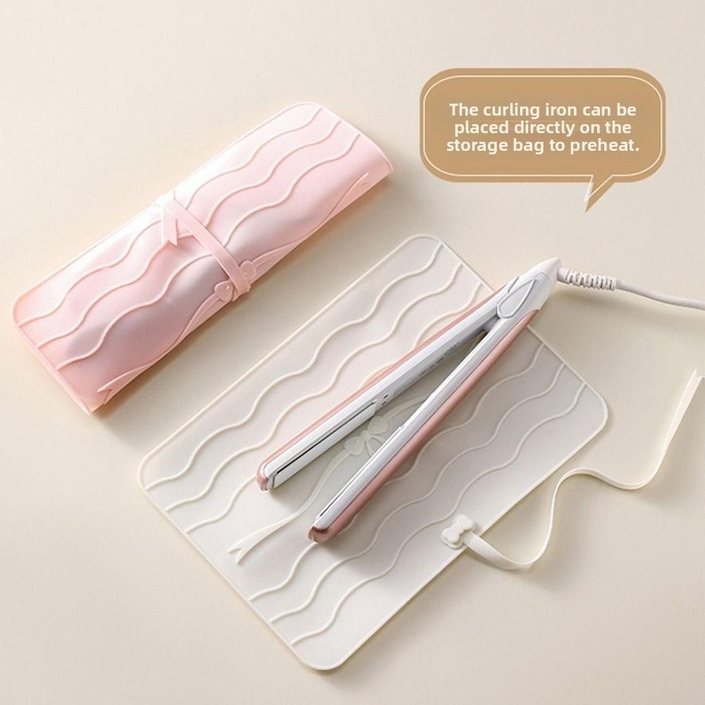 Silicone Straightener Storage Pouch 2 In 1 Curling Iron Carrying Case  Women Gift