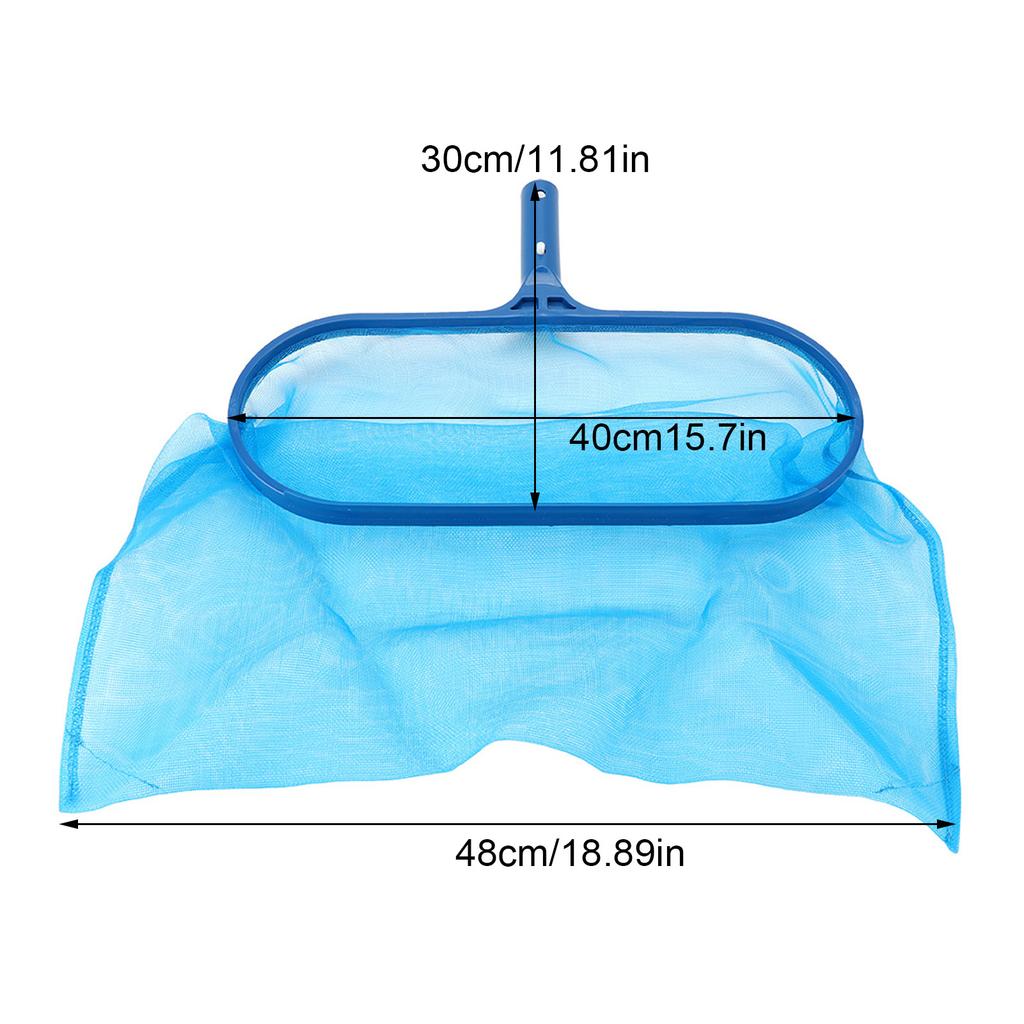 Синий пластиковый скиммер для листьев, мелкая сетка, глубокий мешок, инструмент для очистки бассейна, пруда, ванны