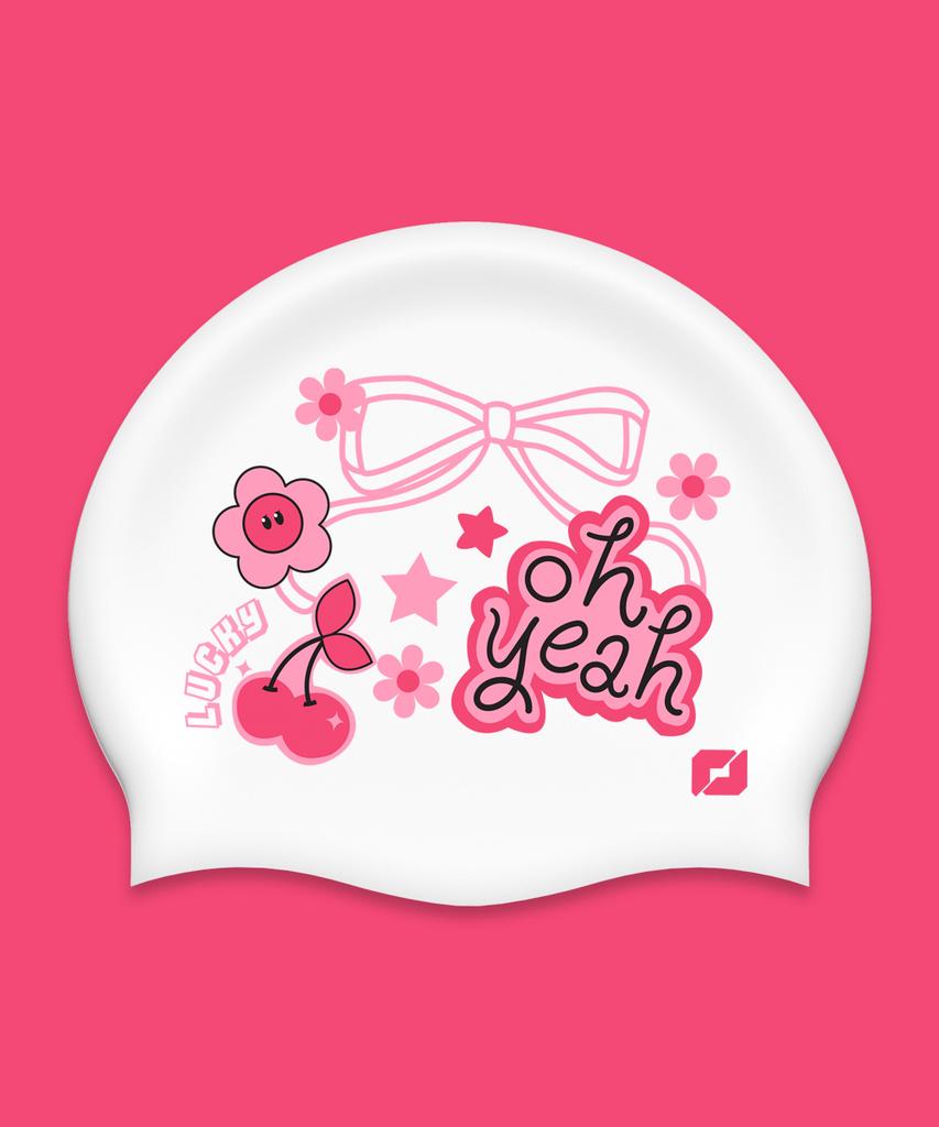 Tieseunain Силиконовая шапочка для плавания Sugar Pop Белая