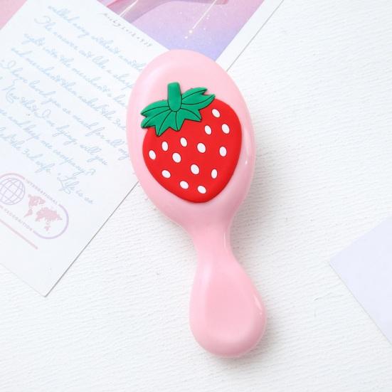 Мини-щетка для волос для девочек, мягкая щетина, массаж кожи головы, портативная расческа для распутывания волос с мультяшными овощами и животными, детские парикмахерские инструменты на день рождения