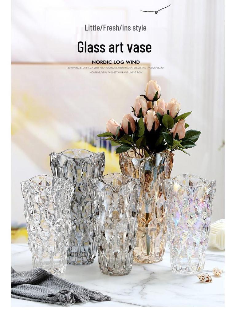Богемная Современная Ваза из Прозрачного Стекла для Домашнего Декора и Гидропонных Цветочных Композиций в Гостиной
