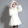 Autumn and Winter New Fur Coat Mid Length Imitation Mink Fur Grass Hooded White Women's Coat
