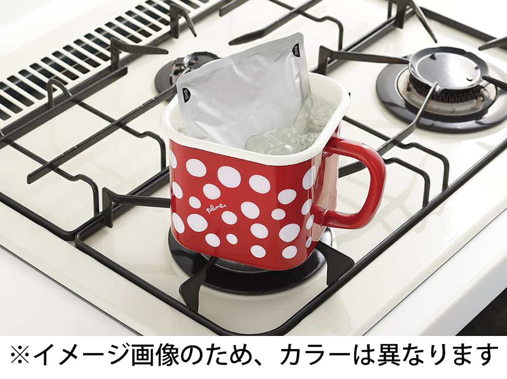 Tamahashi Storage Container Square Pot Enamel 1450ml Made In Japan Prune White OHANA YJ-822