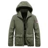 Winter Men's Multi-pocket Jacket Hooded Thick Men's Hardshell Jacket Large Size Coat