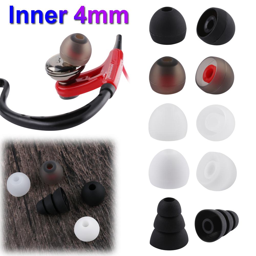 Пары универсальных колпачков 4 мм, резиновые вкладыши, сменные наушники-вкладыши, силиконовые насадки для наушников