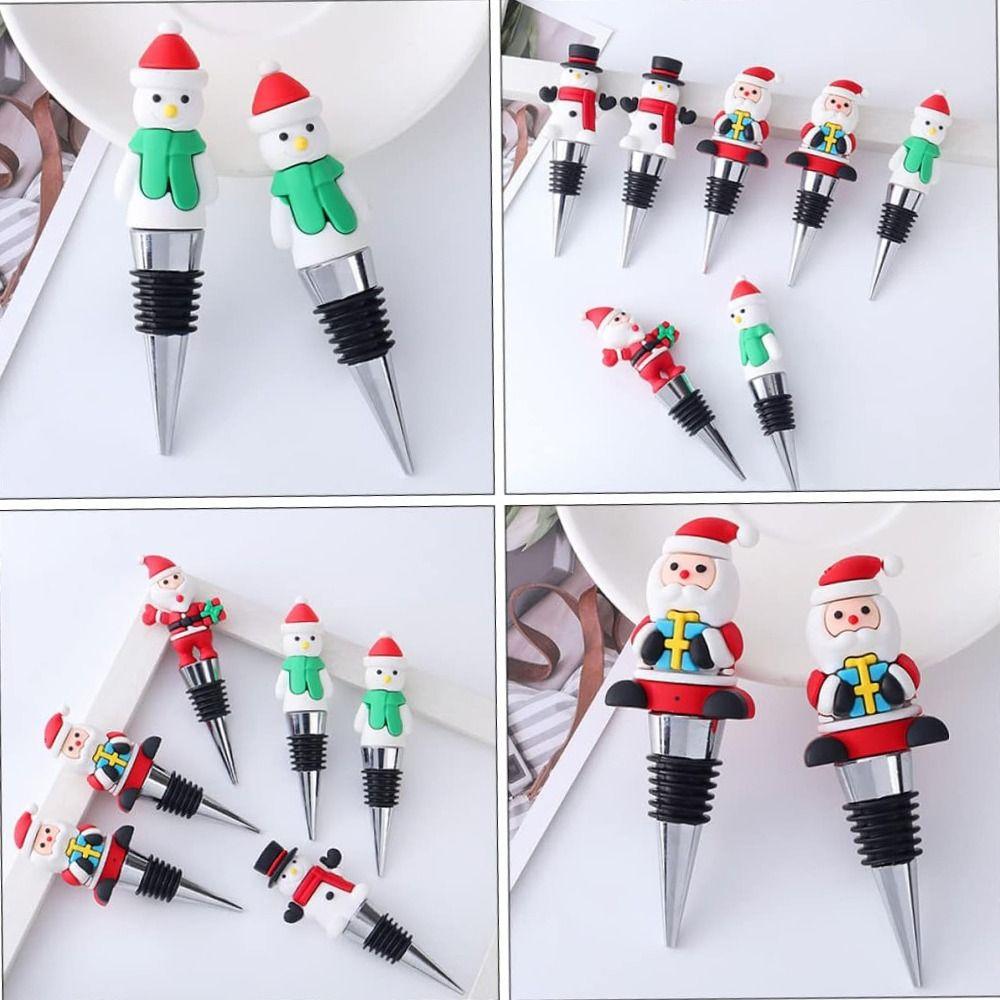 Vacuum Sealed Metal Wine Corks Reusable Christmas Bottle Sealing Plug Wine Lovers