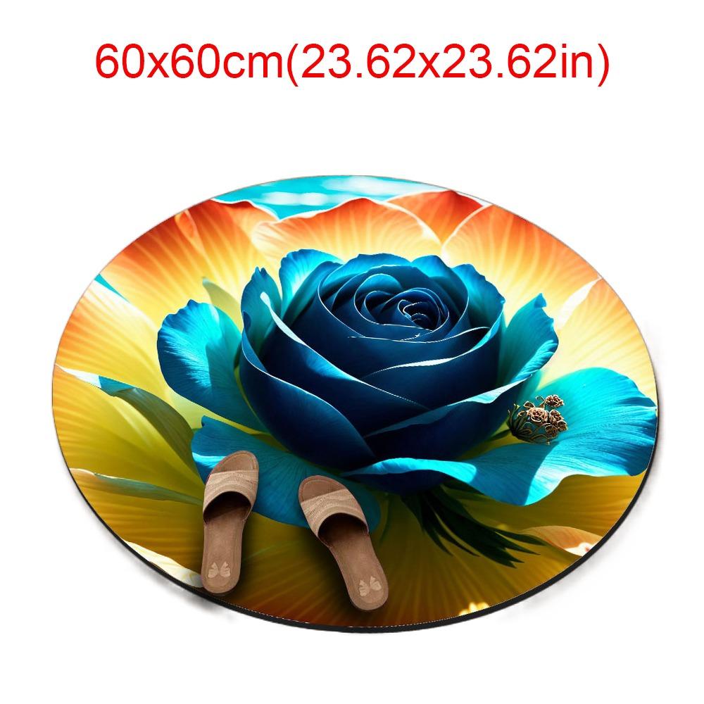 Нескользящий коврик для пола «Пион» специальной формы, коврик для пола в ванную комнату для гостиной, чайного столика, прикроватный