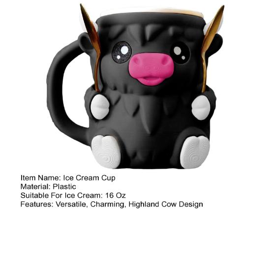 Highland Cow Ice Cream Pint Holder Insulated Ice Cream Cozy