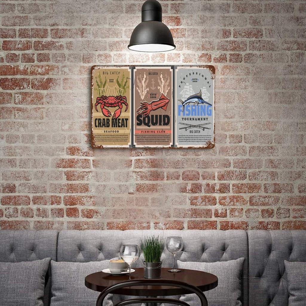 1-Pack antique decor metal sign, 20×30cm and 30×40cm, rustic distressed wall plaque for bedroom, pub or hallway