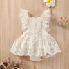 Korean Ins Style Summer Lace Jumpsuit for Baby Girls - Princess Dress with Flutter Sleeves