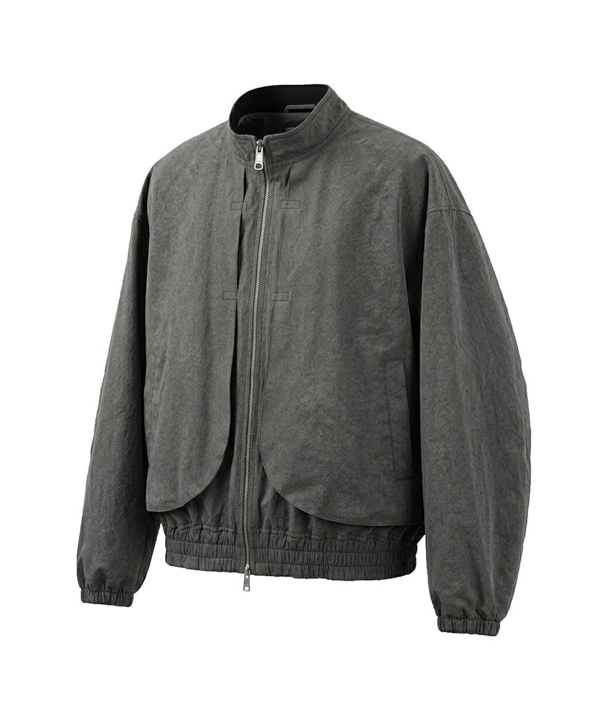 Greiige Pigment Grey Crop Parachute Bomber