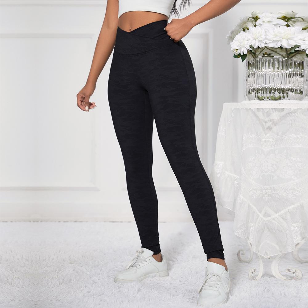 Shascullfites Леггинсы Melody X Cross Камуфляж Черный V-образный крой Полиамид Подъем ягодиц Принтованные брюки для женщин