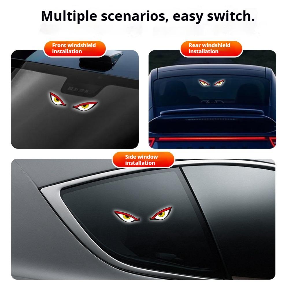 Upgrade Car Solar Energy Warning Light Devil Eyes USB Dual-Use LED Car Light Universal Rechargeable Color Changing Warning Light