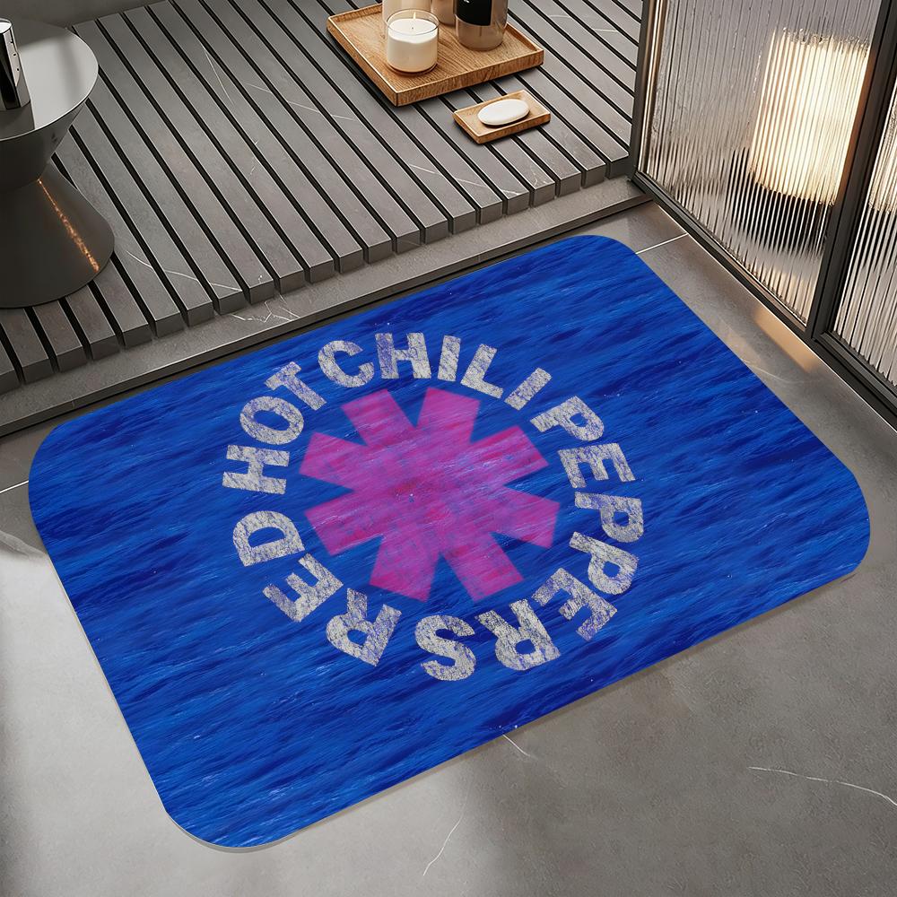 Музыка R-Red Hot Chili Peppers Коврик для пола, Диатомитовый коврик для ванной, Быстросохнущий, Впитывающий, Нескользящий коврик для двери
