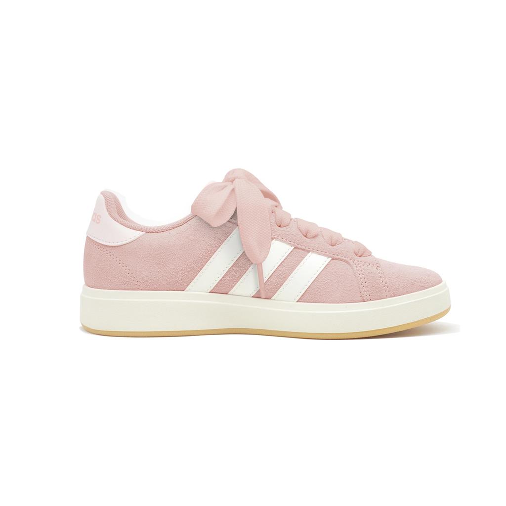 adidas Кеды Grand Court Base 00-х Розовые, Дофаминовый стиль, Кампус, Для девушки, Низкие, Повседневные, Для скейтборда, Унисекс, Пыльно-розовые JR7110(Команда1334-)