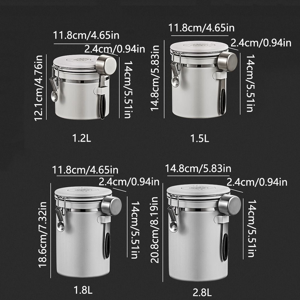 Дата Трекер Герметичная кофейная канистра Мерная ложка Банка для хранения кофе Ящик для хранения продуктов Рис