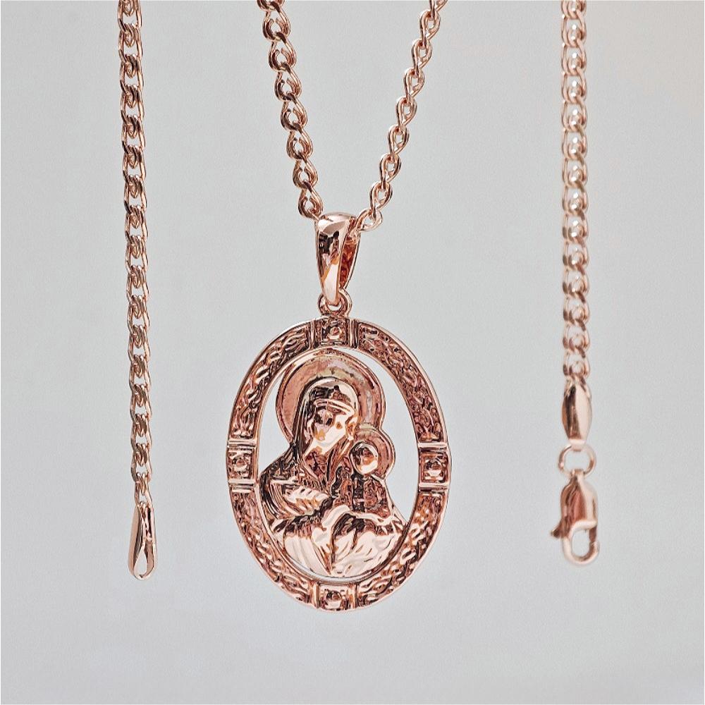 Rose Gold Italian Exquisite Virgin Mary Pendant Jewelry Gift for Women