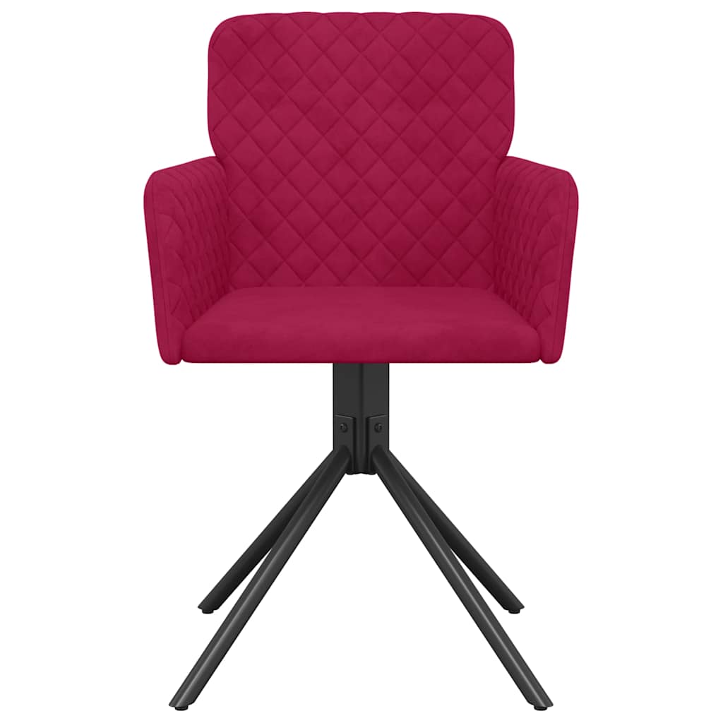 Dining Room Chairs 2 pcs Swivel Burgundy Velvet