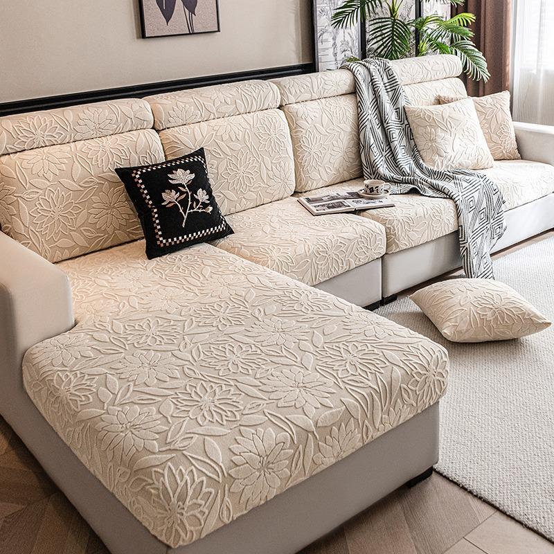 1 шт. Жаккардовый эластичный чехол на подушку дивана с камелиями, Эластичный цветочный чехол на диван для гостиной, Четыре сезона, Подходит для домашних животных