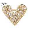 Clothing Decoration Pins Mini Love Heart Brooch Pin, Silver Golden Plated Shape Elegant Lapel Pin Hats Bags Scarves Clothes Decorative Accessory Women