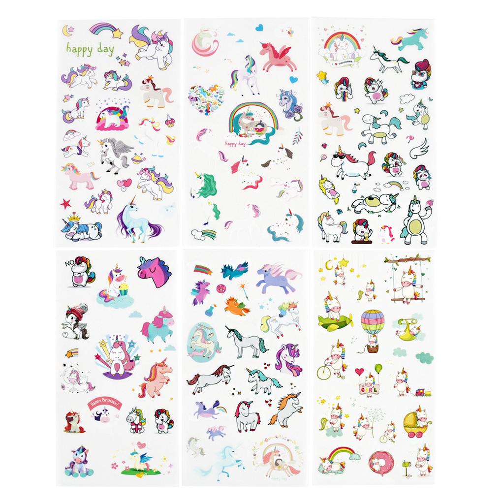Gift Office School Supplies Cartoon Unicorn PVS Sticker Children and Girls Creative Diary Handmade Decoration Handbook Kawai
