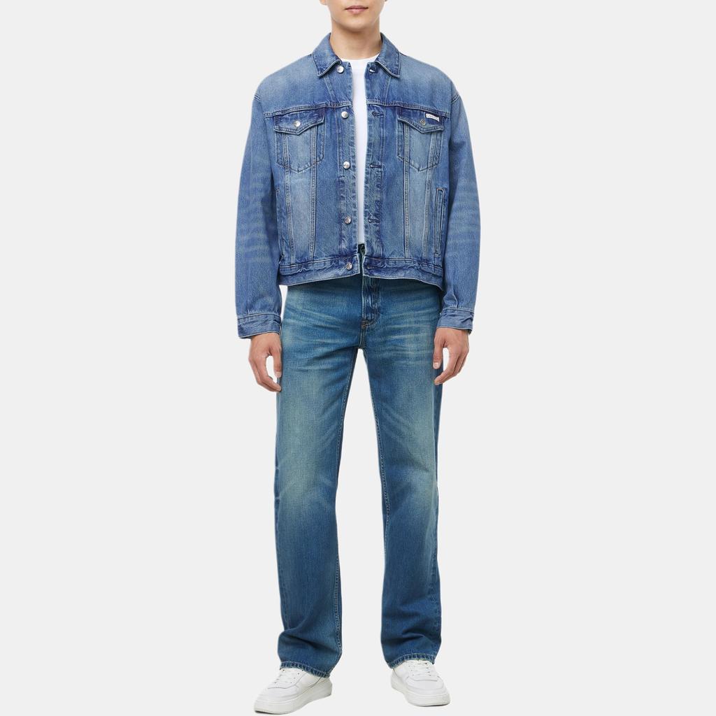 Calvin Klein Однобортная джинсовая куртка с коротким рукавом Мужские куртки 4RD706G-ZY2