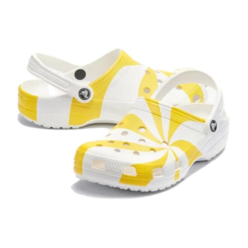 POP MART X Crocs Beach Sandals Men's White Yellow