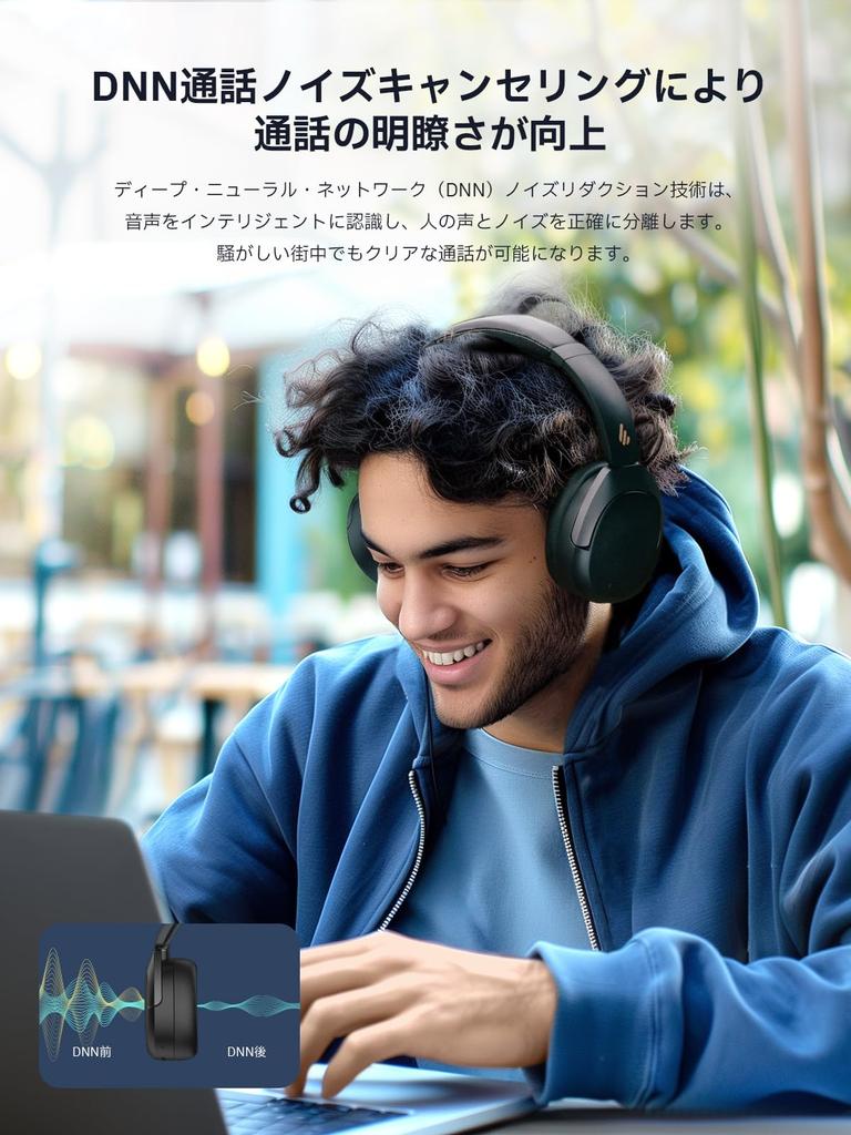 Award Edifier W830NB Wireless Headphones Noise Canceling Bluetooth High Up To 94 Hours Playtime Connection Equipped with High Performance Microphone
