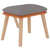 Relax Chair with Footstool Light Grey Faux Leather & Fabric