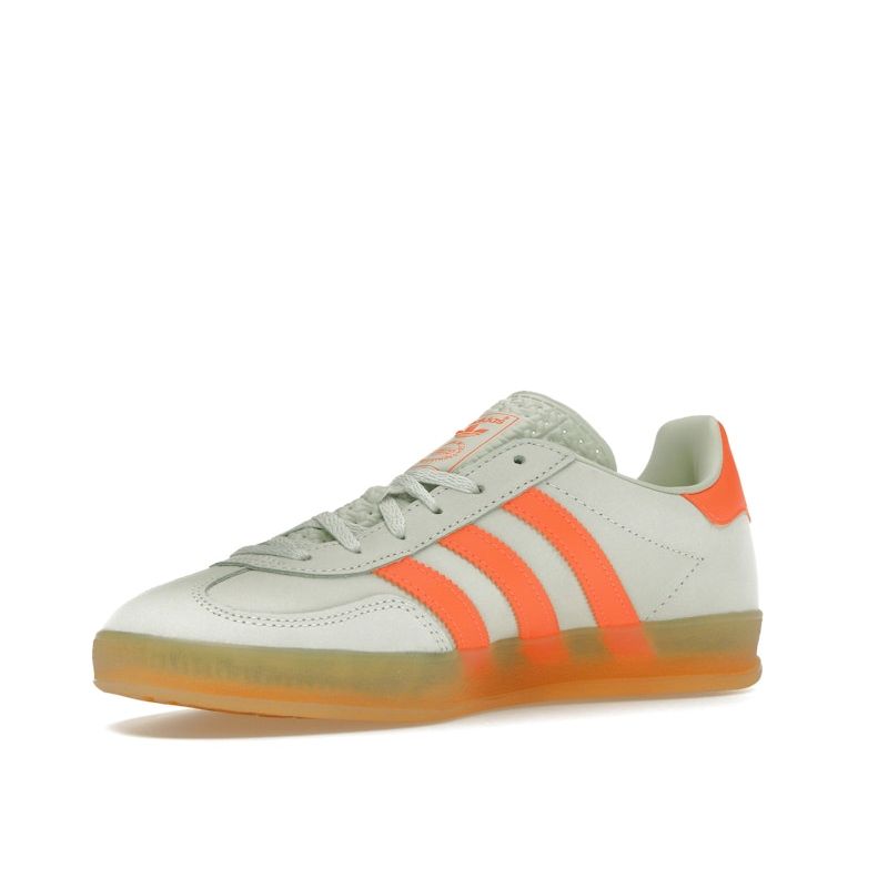 Adidas Gazelle Indoor Linen Green Solar Orange Женские кроссовки Gum IF6982