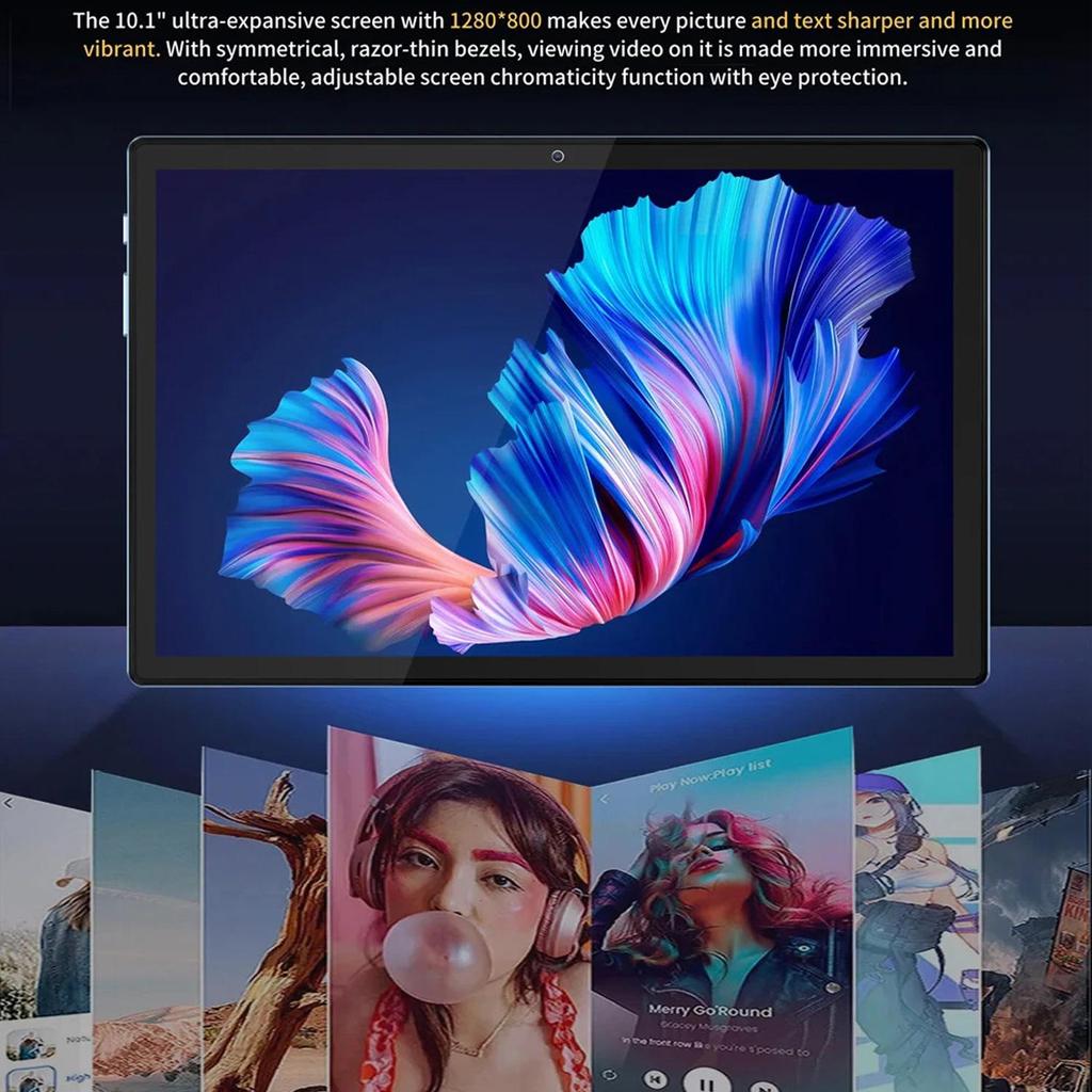 BDF 10,1-дюймовый планшетный ПК 4+64 ГБ 3G / 4G Lte Звонки Фаблет Android 11 WiFi Bluetooth 3G 4G SIM-карта с чехлом