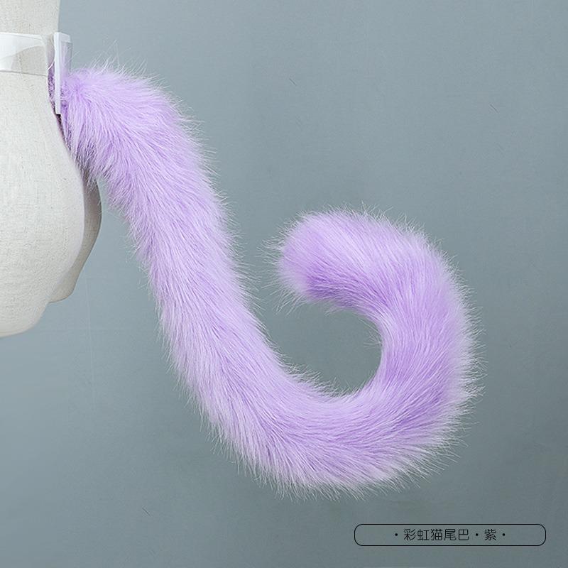 Милый кот радужный кошачий хвост косплей украшения ручной работы симуляция звериных ушей хвост аксессуары