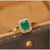 Женское креативное квадратное кольцо с параибой, серебряные винтажные модели, ювелирные изделия, цветной циркон, модное изумрудное кольцо, женские подарки для вечеринок