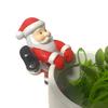 Miniature Santa Figurine Planter Decoration Santa Claus Statue Snowman Flower Pot Climber Funny Xmas Ornament for Flowerpot Outdoor Garden Yard Decor